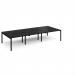 Adapt triple back to back desks 3600mm x 1600mm - black frame, black top E3616-K-BK