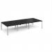 Adapt triple back to back desks 3600mm x 1600mm - silver frame, black top E3616-S-BK