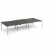 Adapt triple back to back desks 3600mm x 1600mm - silver frame, storm grey top E3616-S-OG