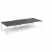Adapt triple back to back desks 3600mm x 1600mm - white frame, storm grey top E3616-WH-OG