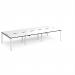 Adapt triple back to back desks 3600mm x 1600mm - white frame, white top, black edge E3616-WH-WK