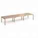 Adapt triple back to back desks 4200mm x 1200mm - green frame, beech top E4212-GN-B
