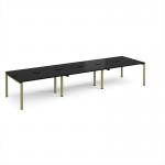 Adapt triple back to back desks 4200mm x 1200mm - green frame, black top E4212-GN-BK