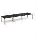Adapt triple back to back desks 4200mm x 1200mm - green frame, black top E4212-GN-BK