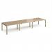 Adapt triple back to back desks 4200mm x 1200mm - green frame, kendal oak top E4212-GN-KO