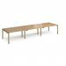 Adapt triple back to back desks 4200mm x 1200mm - green frame, oak top E4212-GN-O