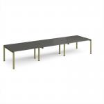 Adapt triple back to back desks 4200mm x 1200mm - green frame, storm grey top E4212-GN-OG