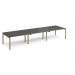 Adapt triple back to back desks 4200mm x 1200mm - green frame, storm grey top E4212-GN-OG