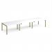Adapt triple back to back desks 4200mm x 1200mm - green frame, white top E4212-GN-WH