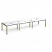 Adapt triple back to back desks 4200mm x 1200mm - green frame, white top, black edge E4212-GN-WK