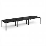 Adapt triple back to back desks 4200mm x 1200mm - black frame, black top E4212-K-BK