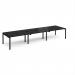 Adapt triple back to back desks 4200mm x 1200mm - black frame, black top E4212-K-BK