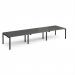 Adapt triple back to back desks 4200mm x 1200mm - black frame, storm grey top E4212-K-OG