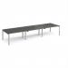 Adapt triple back to back desks 4200mm x 1200mm - silver frame, storm grey top E4212-S-OG