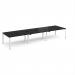 Adapt triple back to back desks 4200mm x 1200mm - white frame, black top E4212-WH-BK