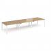 Adapt triple back to back desks 4200mm x 1200mm - white frame, oak top E4212-WH-O