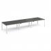 Adapt triple back to back desks 4200mm x 1200mm - white frame, storm grey top E4212-WH-OG