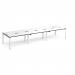 Adapt triple back to back desks 4200mm x 1200mm - white frame, white top, black edge E4212-WH-WK