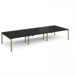 Adapt triple back to back desks 4200mm x 1600mm - green frame, black top E4216-GN-BK