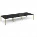 Adapt triple back to back desks 4200mm x 1600mm - green frame, black top E4216-GN-BK