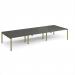 Adapt triple back to back desks 4200mm x 1600mm - green frame, storm grey top E4216-GN-OG