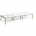 Adapt triple back to back desks 4200mm x 1600mm - green frame, white top, black edge E4216-GN-WK
