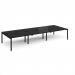 Adapt triple back to back desks 4200mm x 1600mm - black frame, black top E4216-K-BK