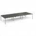 Adapt triple back to back desks 4200mm x 1600mm - silver frame, storm grey top E4216-S-OG