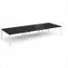 Adapt triple back to back desks 4200mm x 1600mm - white frame, black top E4216-WH-BK