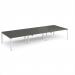 Adapt triple back to back desks 4200mm x 1600mm - white frame, storm grey top E4216-WH-OG