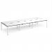 Adapt triple back to back desks 4200mm x 1600mm - white frame, white top, black edge E4216-WH-WK