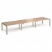 Adapt triple back to back desks 4800mm x 1200mm - green frame, beech top E4812-GN-B