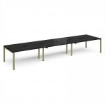 Adapt triple back to back desks 4800mm x 1200mm - green frame, black top E4812-GN-BK