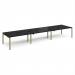 Adapt triple back to back desks 4800mm x 1200mm - green frame, black top E4812-GN-BK