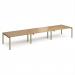 Adapt triple back to back desks 4800mm x 1200mm - green frame, oak top E4812-GN-O