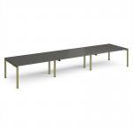 Adapt triple back to back desks 4800mm x 1200mm - green frame, storm grey top E4812-GN-OG