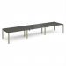 Adapt triple back to back desks 4800mm x 1200mm - green frame, storm grey top E4812-GN-OG