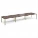 Adapt triple back to back desks 4800mm x 1200mm - green frame, walnut top E4812-GN-W