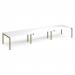 Adapt triple back to back desks 4800mm x 1200mm - green frame, white top E4812-GN-WH