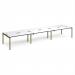 Adapt triple back to back desks 4800mm x 1200mm - green frame, white top, black edge E4812-GN-WK