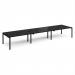 Adapt triple back to back desks 4800mm x 1200mm - black frame, black top E4812-K-BK