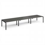 Adapt triple back to back desks 4800mm x 1200mm - black frame, storm grey top E4812-K-OG