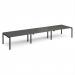 Adapt triple back to back desks 4800mm x 1200mm - black frame, storm grey top E4812-K-OG