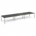 Adapt triple back to back desks 4800mm x 1200mm - silver frame, storm grey top E4812-S-OG