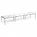 Adapt triple back to back desks 4800mm x 1200mm - silver frame, white top, black edge E4812-S-WK