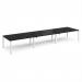 Adapt triple back to back desks 4800mm x 1200mm - white frame, black top E4812-WH-BK