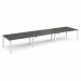 Adapt triple back to back desks 4800mm x 1200mm - white frame, storm grey top E4812-WH-OG
