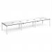 Adapt triple back to back desks 4800mm x 1200mm - white frame, white top, black edge E4812-WH-WK