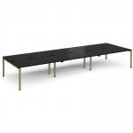 Adapt triple back to back desks 4800mm x 1600mm - green frame, black top E4816-GN-BK