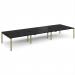 Adapt triple back to back desks 4800mm x 1600mm - green frame, black top E4816-GN-BK